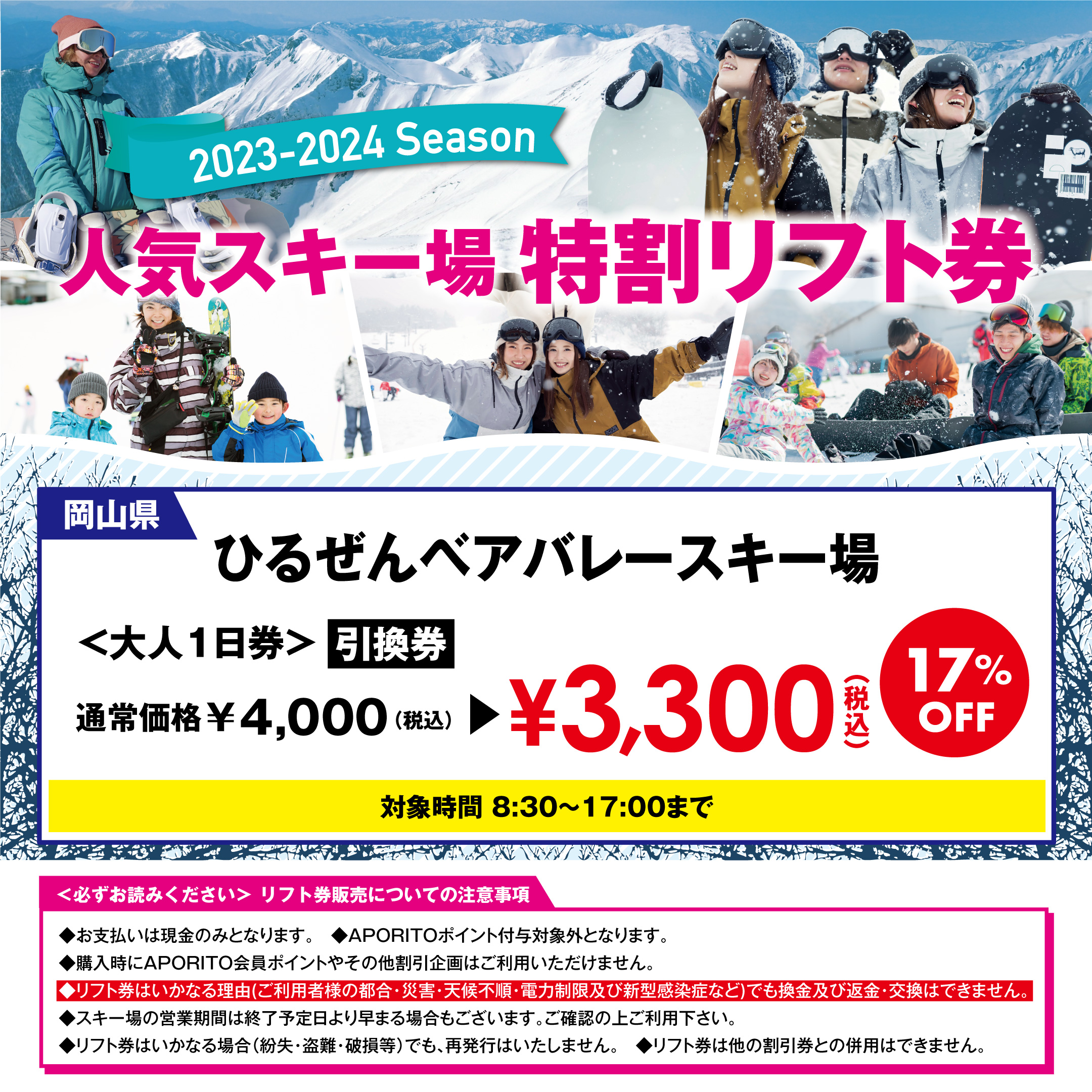 サンメドウズ清里スキー場 リフト1日券引換券 2枚セット 2023-2024 